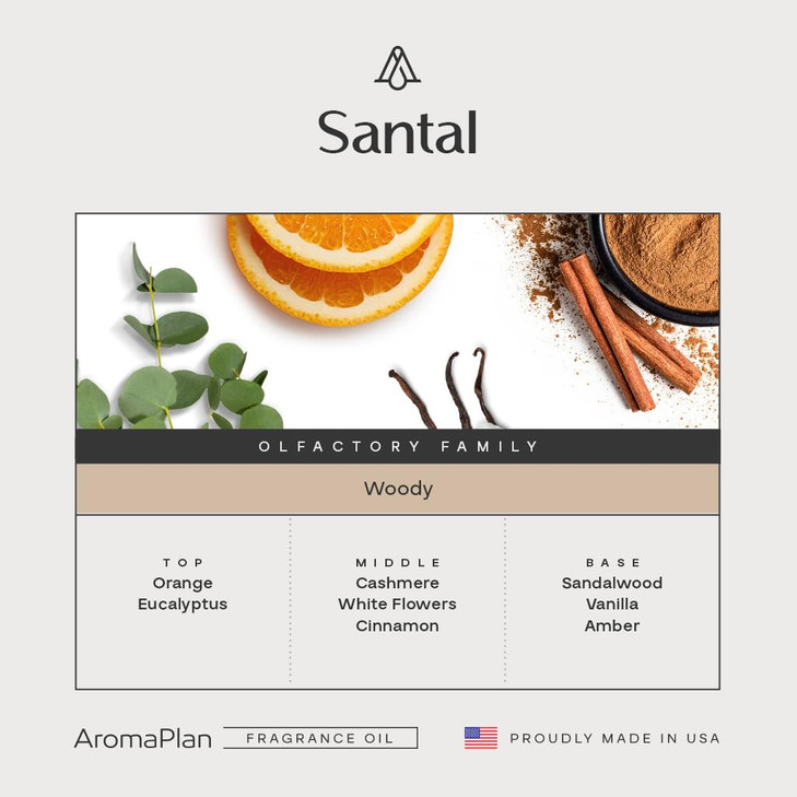 AromaPlan Hotel Scents Santal 5 Fl Oz (148ml), Home Luxury Aroma & Hotel