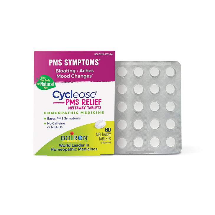 Boiron Cyclease PMS Relief Tablets for Symptoms from PMS of Bloating, Aches