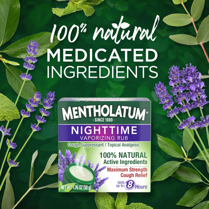 Mentholatum Nighttime Vaporizing Rub, Lavender Scent, Maximum Strength Cough