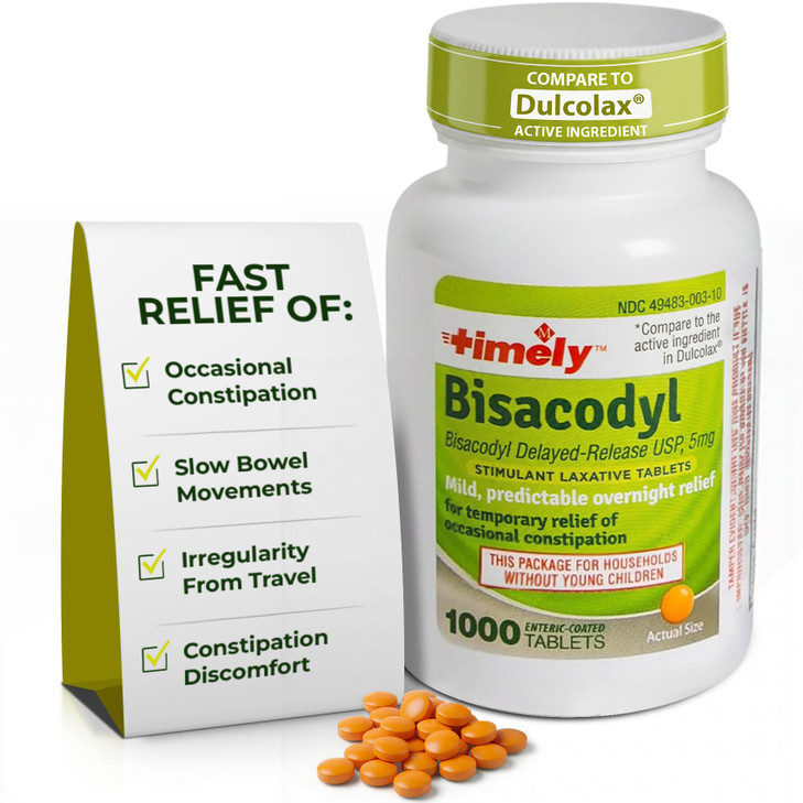 TIME-CAP LABS, INC. Timely Laxative Bisacodyl 5mg Tablets