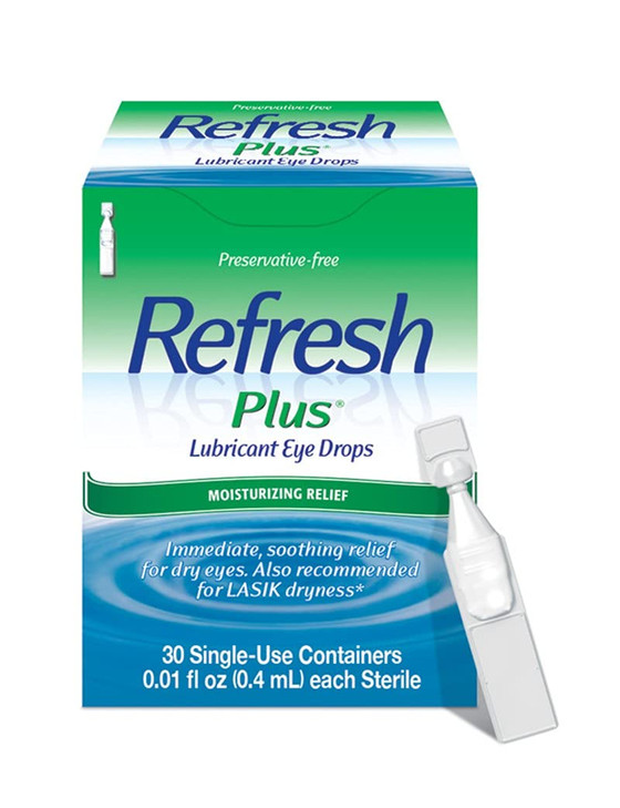Refresh Plus Lubricant Eye Drops, Preservative Free, Single Use Containers, 30