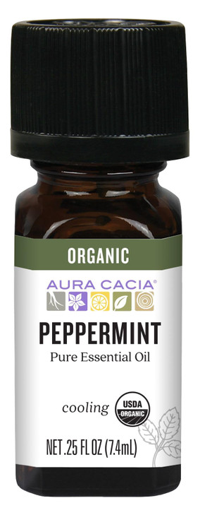 Multi-Purpose Essential Oils, 0.25 oz by Aura Cacia, Organic Peppermint