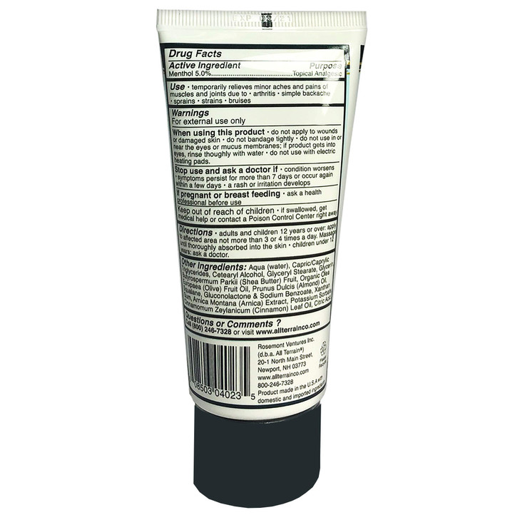 All Terrain Recovery Rub Soothing Massage Cream 3oz, Natural Relief for Muscle