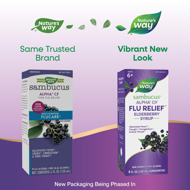 Nature's Way Sambucus Alpha CF Flu Relief* Elderberry Syrup with Sambucus nigra