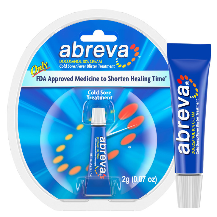 Abreva Docosanol 10% Cream Tube, FDA Approved Treatment for Cold Sore/Fever