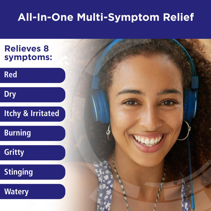 Rohto All-in-One Multi-Symptom Eye Drops, CoolSense Technology Relieves