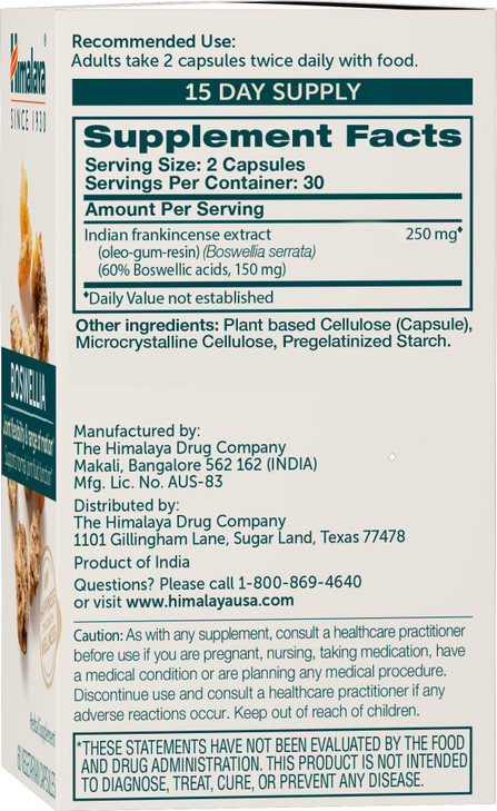 Himalaya Boswellia, Joint Support for Mobility and Flexibility, Promotes Tissue