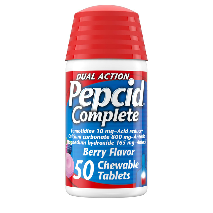 Pepcid Complete Acid Reducer + Antacid Chewable Tablets, Heartburn Relief