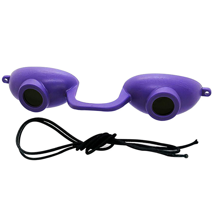 Super Sunnies Evo Flexible UV Eye Protection FDA Compliant Tanning Bed Goggles, Red Light Therapy Glasses - Purple