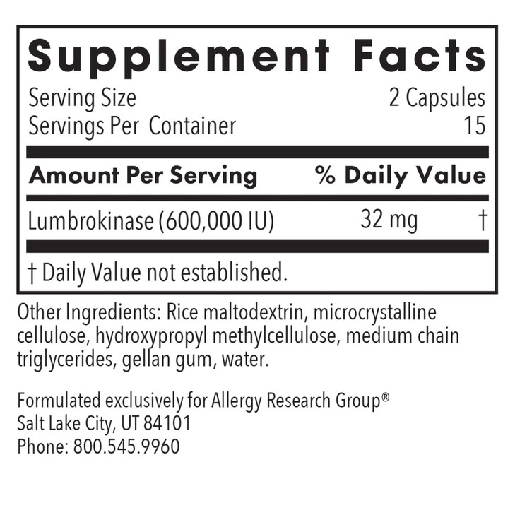 Nutricology Lumbrokinase Supplement