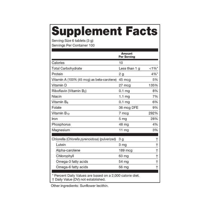 Sun Chlorella 500mg Whole Body Wellness Green Algae Superfood Supplement