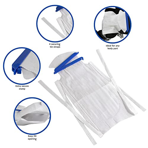 Vakly Large Refillable Ice Bags with Clamp Closure [Pack of 5] 6-1/2 x 14