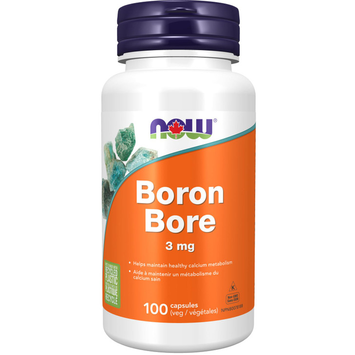 NOW Foods Supplements, Boron 3 mg (Bororganic Glycine), Structural Support*, 100 Veg Capsules