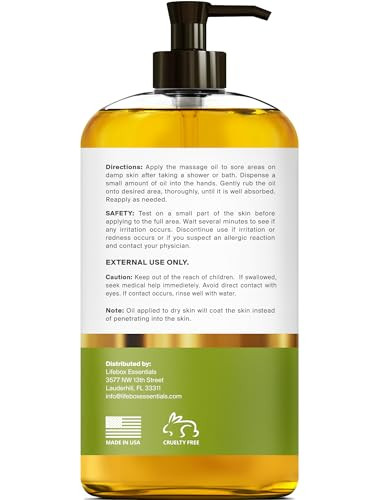 Arnica Sore Muscle Massage Oil - 100% Pure & Natural