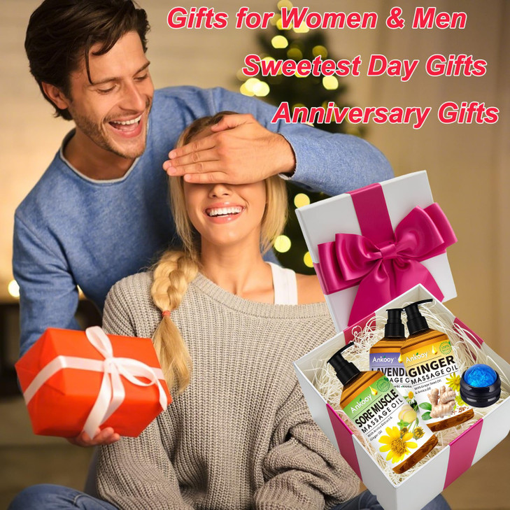 Valentines Day Gifts for Him & Her-3 Pack Massage Oil for Massage Therapy,Sore