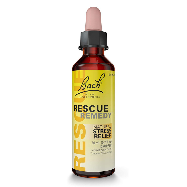 Bach RESCUE REMEDY Dropper 20mL, Natural Stress Relief, Homeopathic Flower