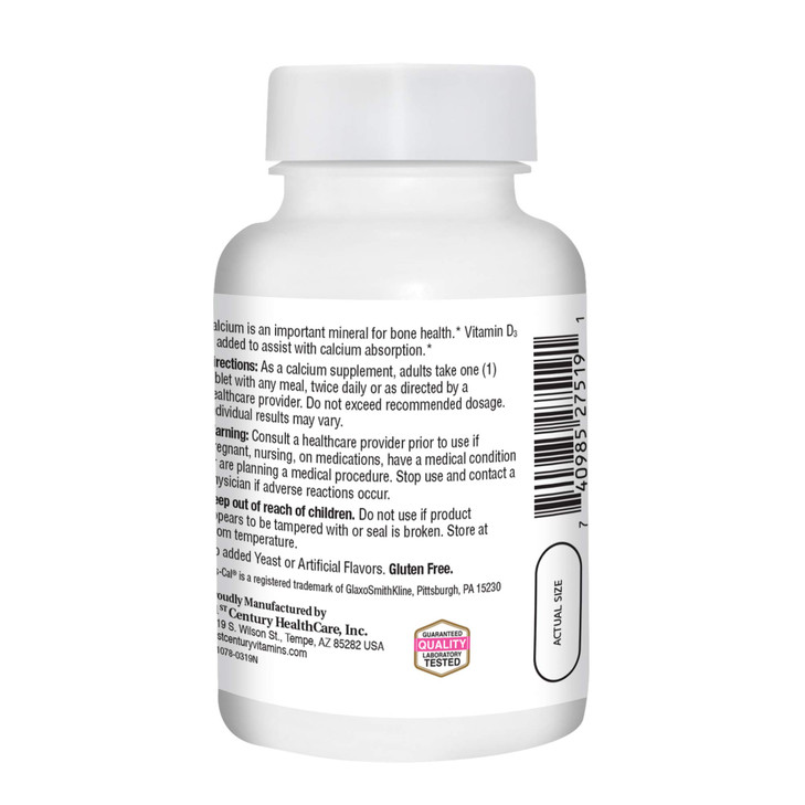 21st Century Calcium Plus Extra D Caplets, 500 mg, 90 Count, Pack of 1