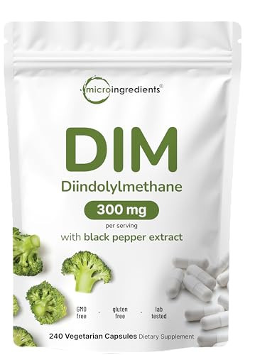 DIM Active Supplement, DIM 300mg, 240 Veggie Capsules (8-Month Supply), 2 in 1