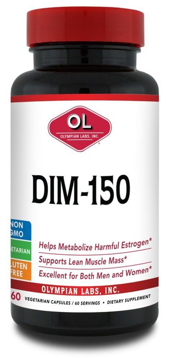 Olympian Labs DIM Diindolylmethane Supplement 150mg, 60 Caps Metabolize Estrogen