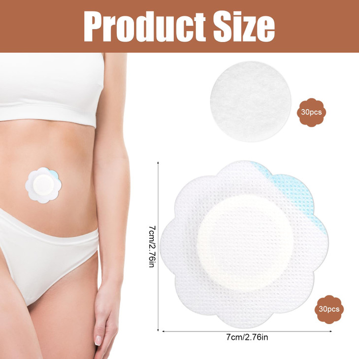 30pcs Castor Oil Wrap for Belly Button, Castor Oil Pack Wrap Pad for Belly