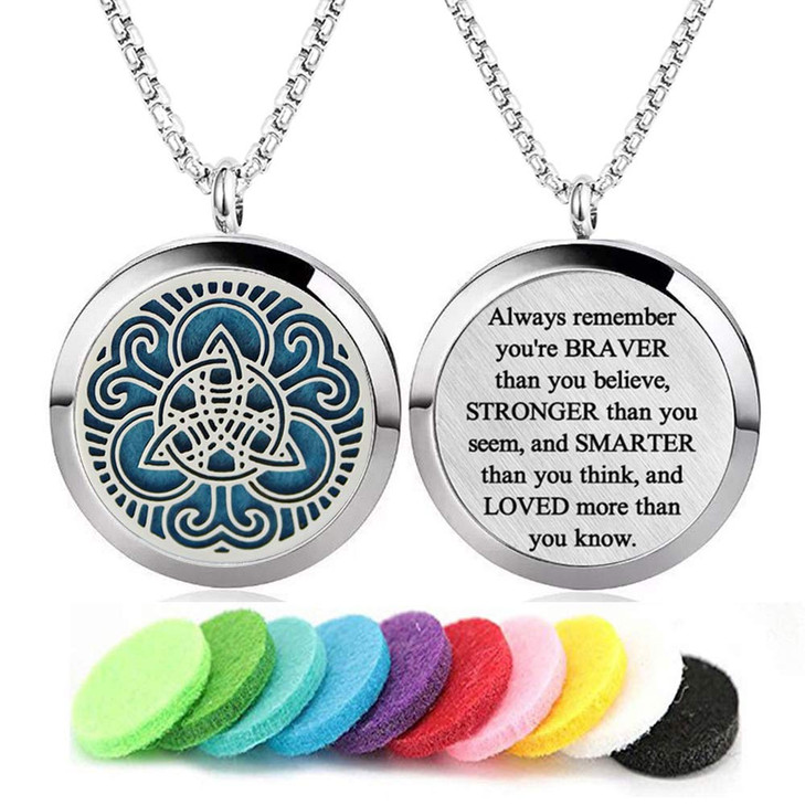Aromatherapy Essential Oil Diffuser Necklace Stainless Steel lnspirational