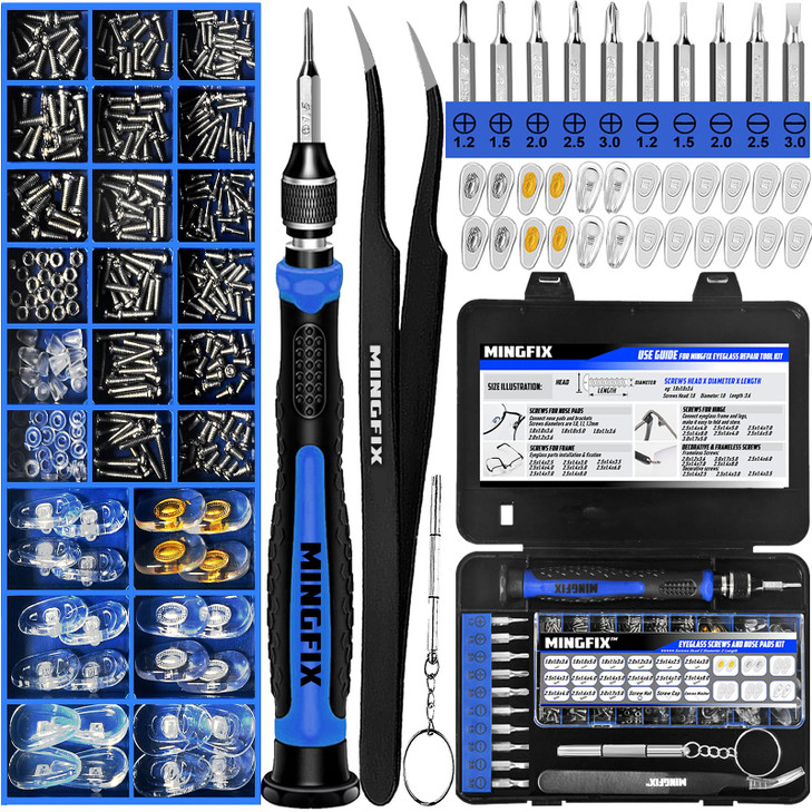 Eyeglass Sunglass Repair Kit,MINGFIX Magnetic Eye Glasses Repairing Tool Kit