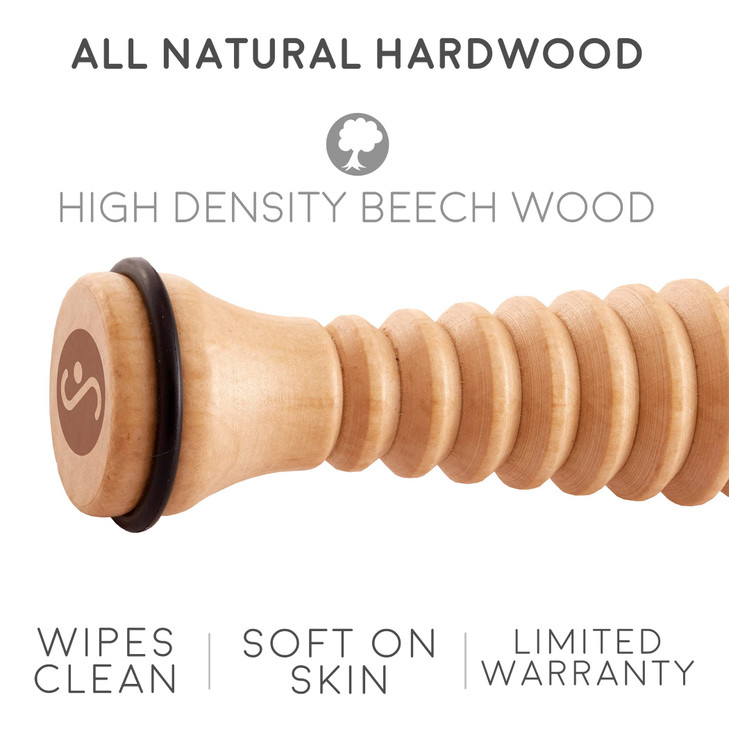 Body Back Wooden Foot Roller, Foot Massager for Plantar Fasciitis, Stress