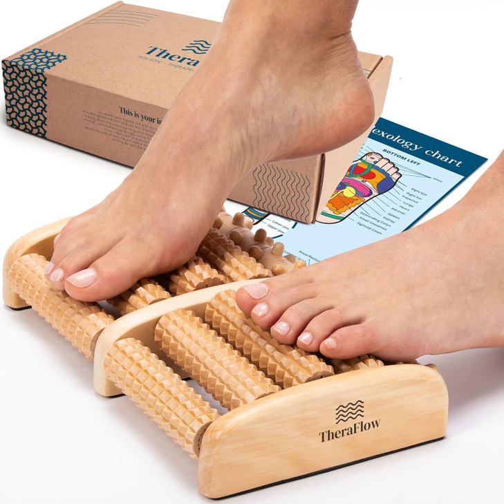 TheraFlow Large Dual Foot Massager for Plantar Fasciitis Relief 2024 Edition