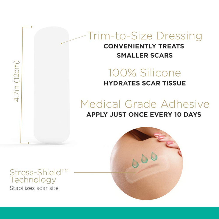 Embrace Minimize for Old Scars, Cut-to-Size Large (4.7") Silicone Scar Sheets