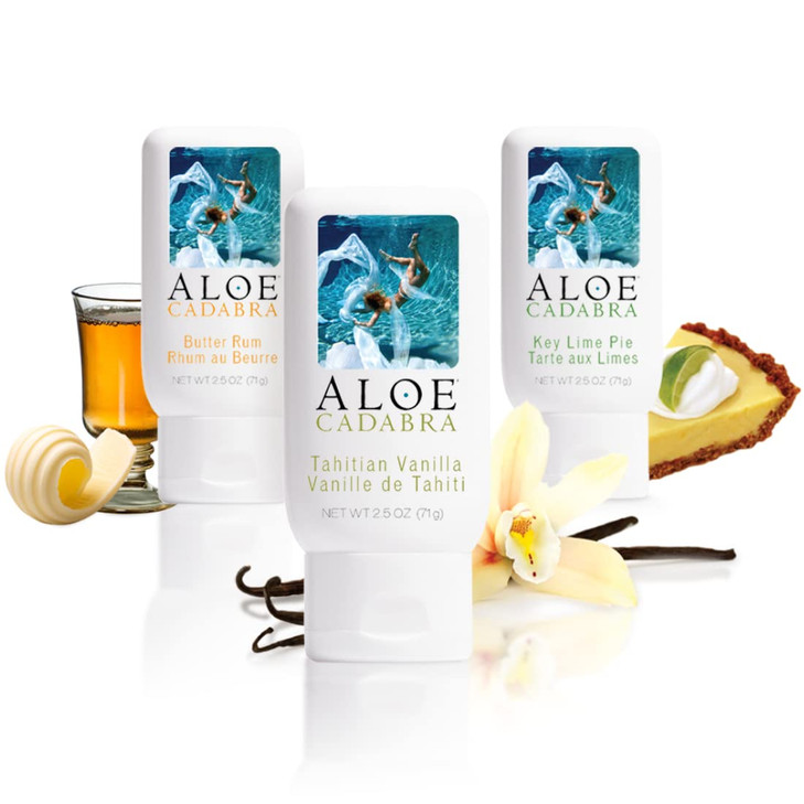 Assorted Flavored Lube Bundle for Her, Him & Couples, (Vanilla, Butter Rum, Key