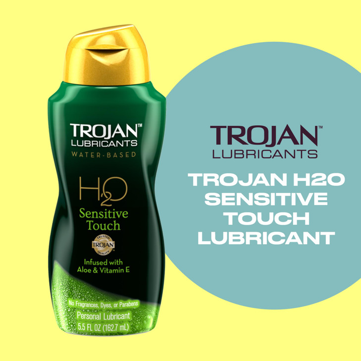 TROJAN H2O Sensitive Touch Water-Based Lubricant, Personal Lube, 5.5 fl oz
