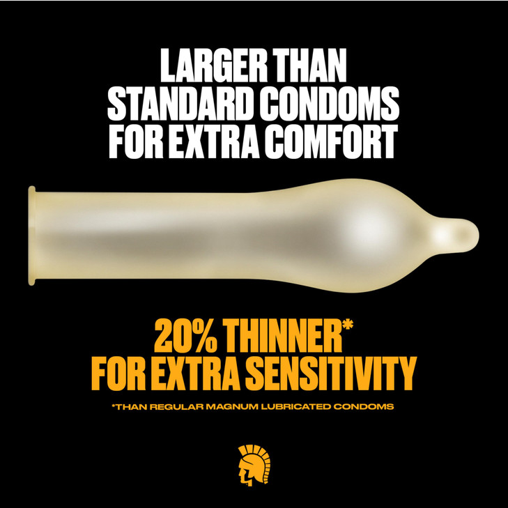 TROJAN Magnum Large Size Lubricated Condoms, Magnum Condoms, 12 Count