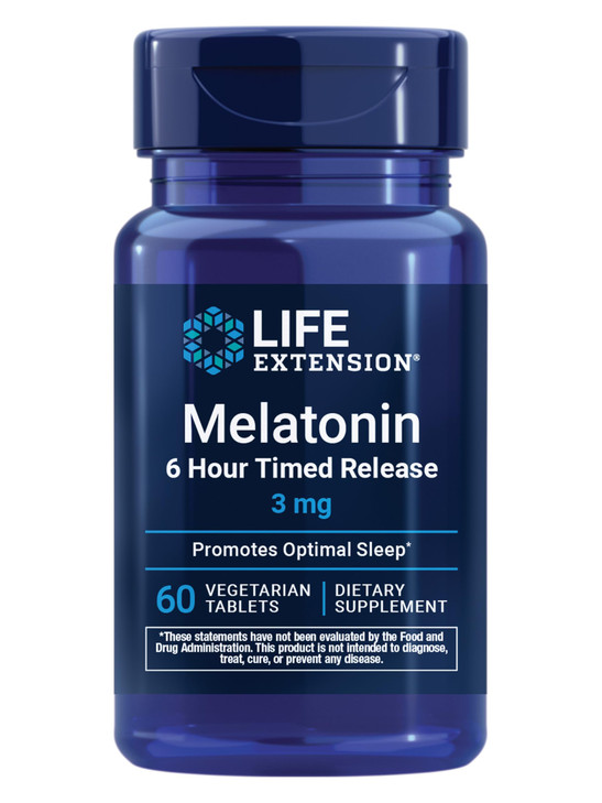 Life Extension Melatonin 6 Hour Timed Release, 3 mg, Extended-Release Formula