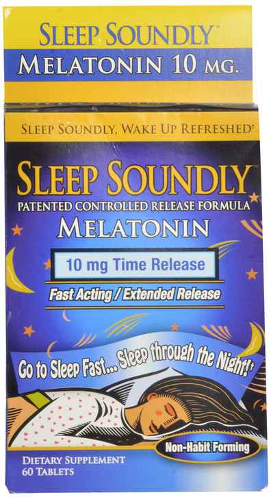 Sleep Soundly Melatonin 10mg, Fast Acting, Extended Release Sleep Formula, 60