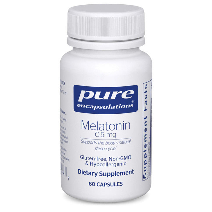 Pure Encapsulations Melatonin 0.5 mg - Natural Sleep Helper for Bedtime