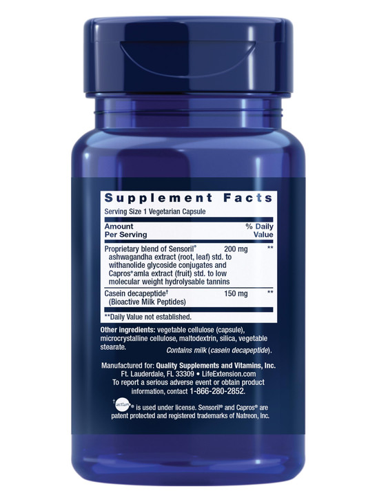Life Extension Enhanced Sleep Without Melatonin, ashwagandha, amla, Casein Milk