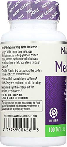 Natrol Melatonin 3 mg Sleep Time Release Dietary Supplement Tablets 100 ea (Pack