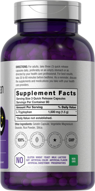 Horbäach L Tryptophan 1500mg Capsules - 240 Count