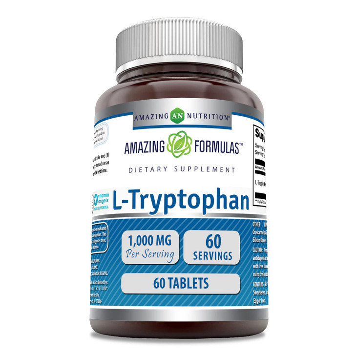 Amazing Formulas L-Tryptophan 1000mg 60 Tablets Supplement