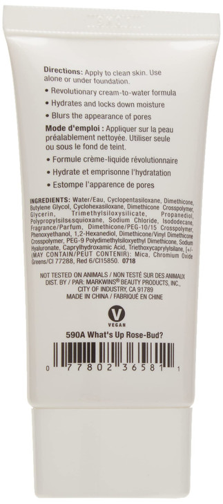 wet n wild Photo Focus Water Drop Primer, Hydrating Primer with Hyaluronic Acid, Cream-to-Liquid Texture, Cruelty-Free & Gluten-Free - Rose