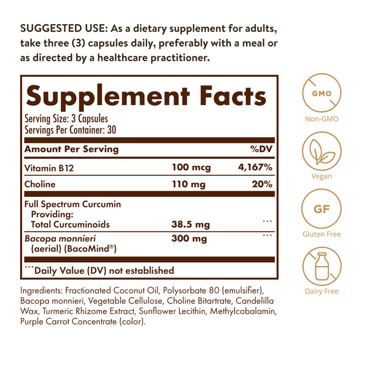 Solgar Full Spectrum Curcumin Brain Works, 90 Licaps