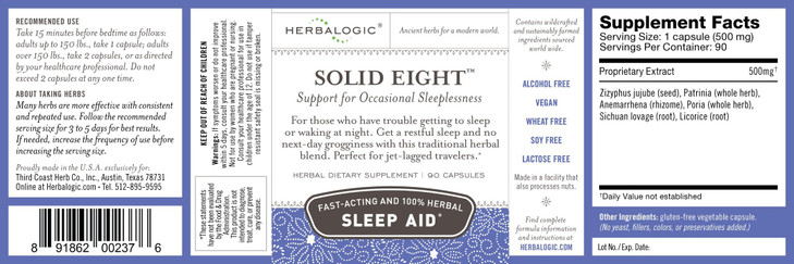 Herbalogic - Solid Eight Herb Capsules - Fast Acting Natural Sleep Aid