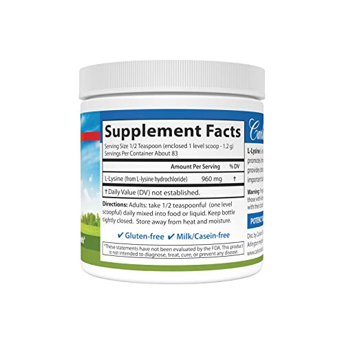 Carlson - L-Lysine Powder, Free-Form Amino Acid, 960