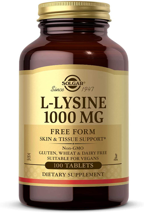 Solgar L-Lysine 1000 mg, 100 Tablets - Enhanced Absorption and Assimilation