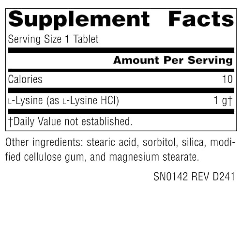 Source Naturals L-Lysine Free Form, 1,000 mg
