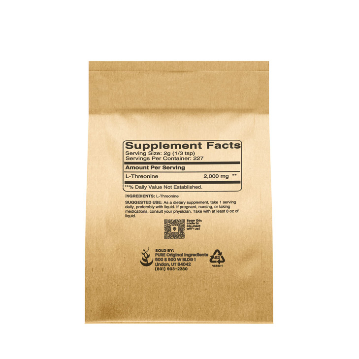 PURE ORIGINAL INGREDIENTS L-Threonine (1lb) Essential Amino Acid, Dietary