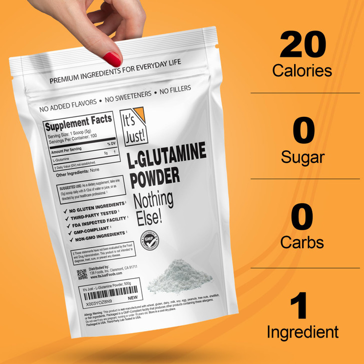 It's Just! - L-Glutamine Powder, Unflavored, Amino Acid,
