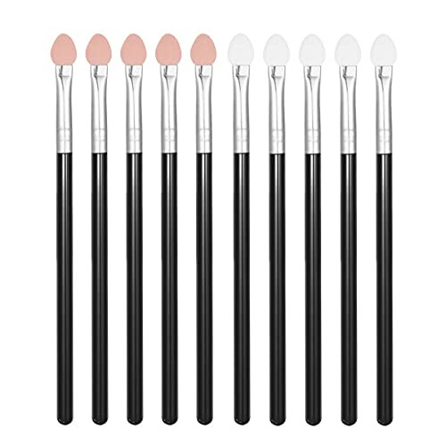 Two-color Rubber Cotton Eye Makeup Brushes - Sponge Applicator Oval Tipped Eyeliner Brush Eyeshadow Brush Makeup Brush Tool (10 PCS)