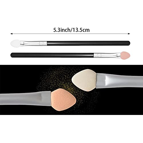 Two-color Rubber Cotton Eye Makeup Brushes - Sponge Applicator Oval Tipped Eyeliner Brush Eyeshadow Brush Makeup Brush Tool (10 PCS)