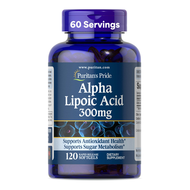 Puritan's Pride Alpha Lipoic Acid 300mg, Dietary Supplement for Antioxidant